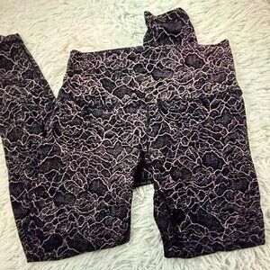 Lululemon Align Pant *Full Length 28" Lacescape Spanish Rose Black